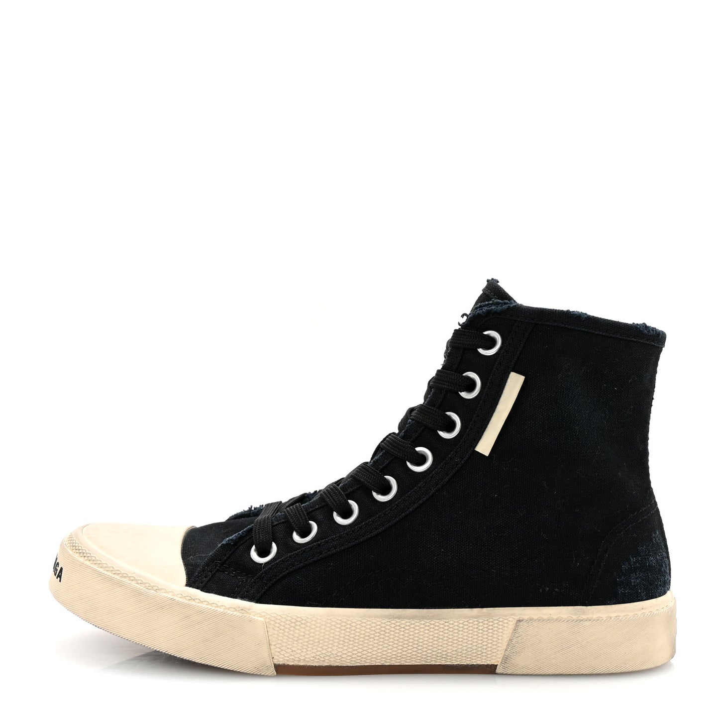 Canvas Distressed Womens Paris High Top Sneakers 38 Black
