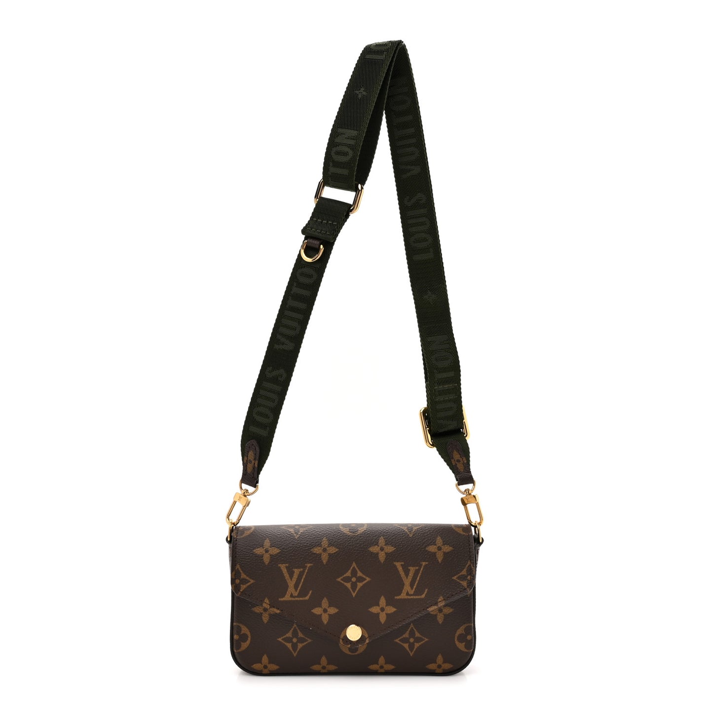Monogram Felicie Strap & Go Kaki