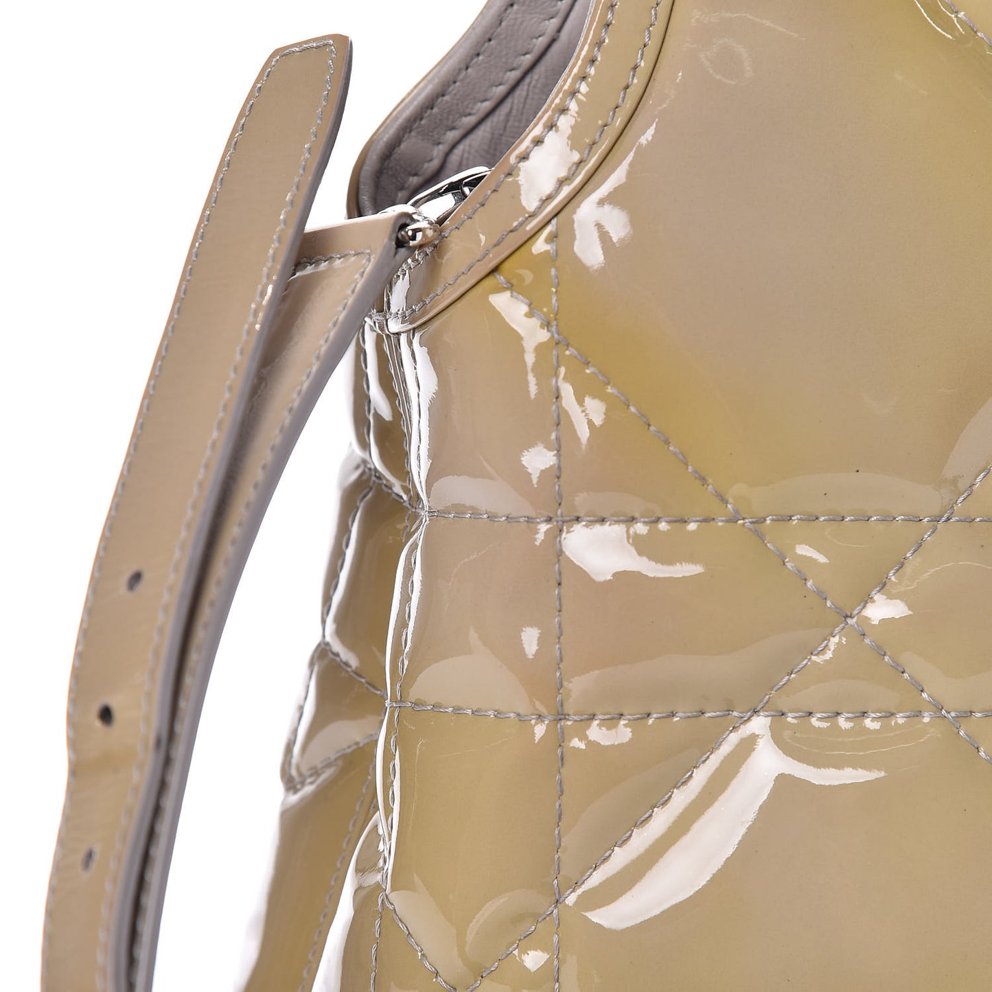 Patent Cannage Medium Granville Tote Beige