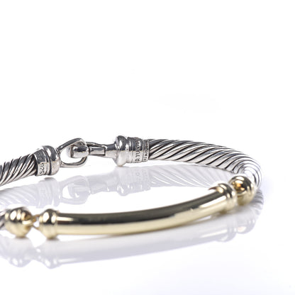 David Yurman Sterling Silver 14K Yellow Gold 5mm Metro Cable Bracelet 5 of 5