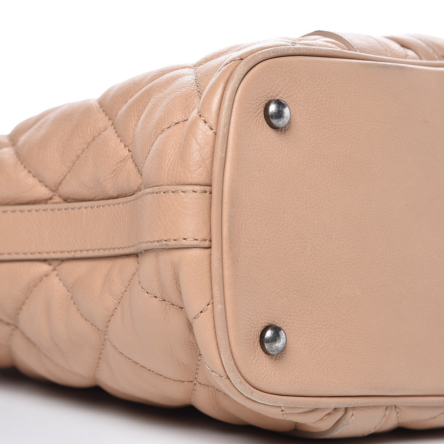 Calfskin Quilted Small Casual Riviera Tote Beige