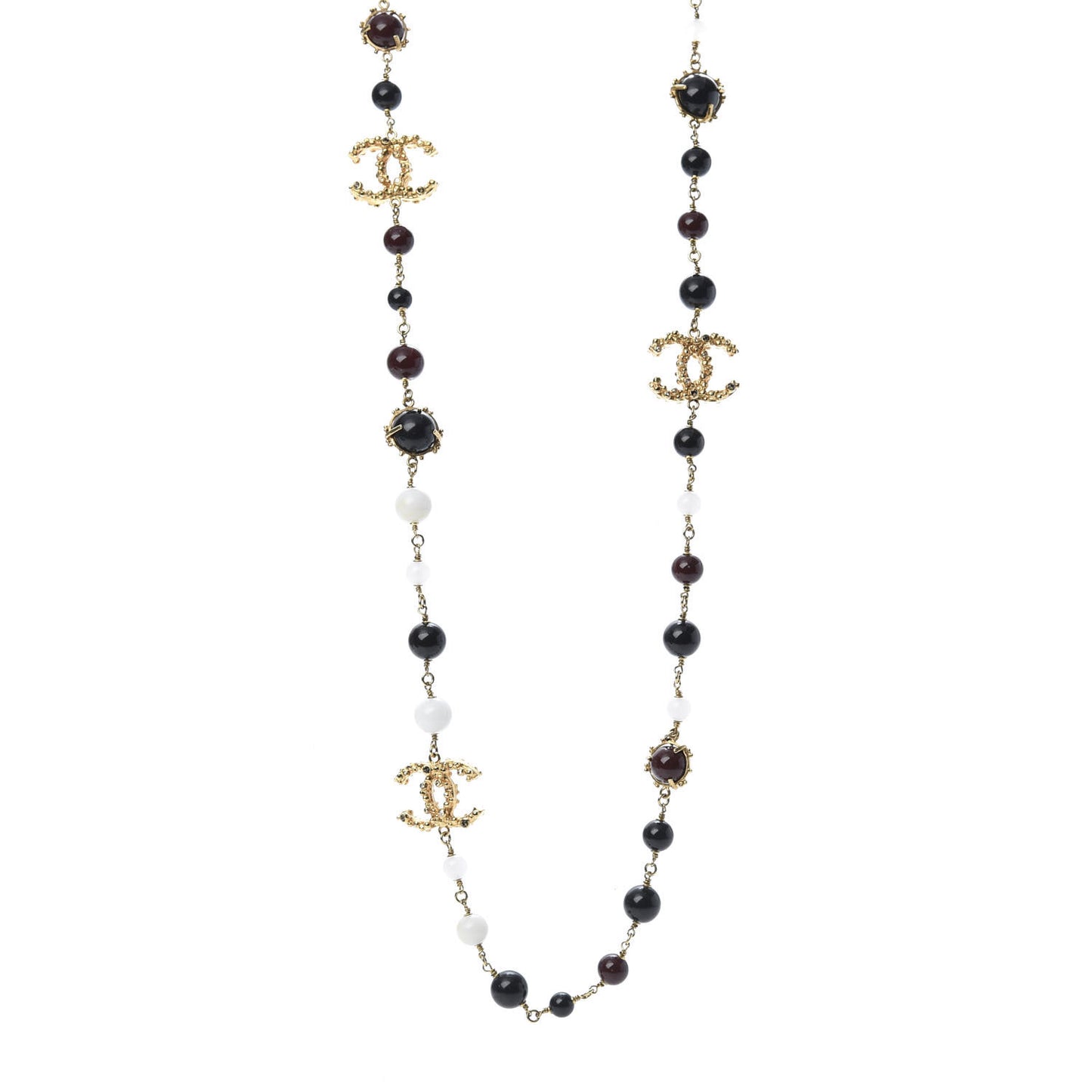 Resin Beaded CC Necklace Gold Multicolor