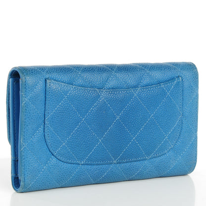 Chanel Iridescent Caviar Quilted Large Flap Wallet Blue 3 of 8