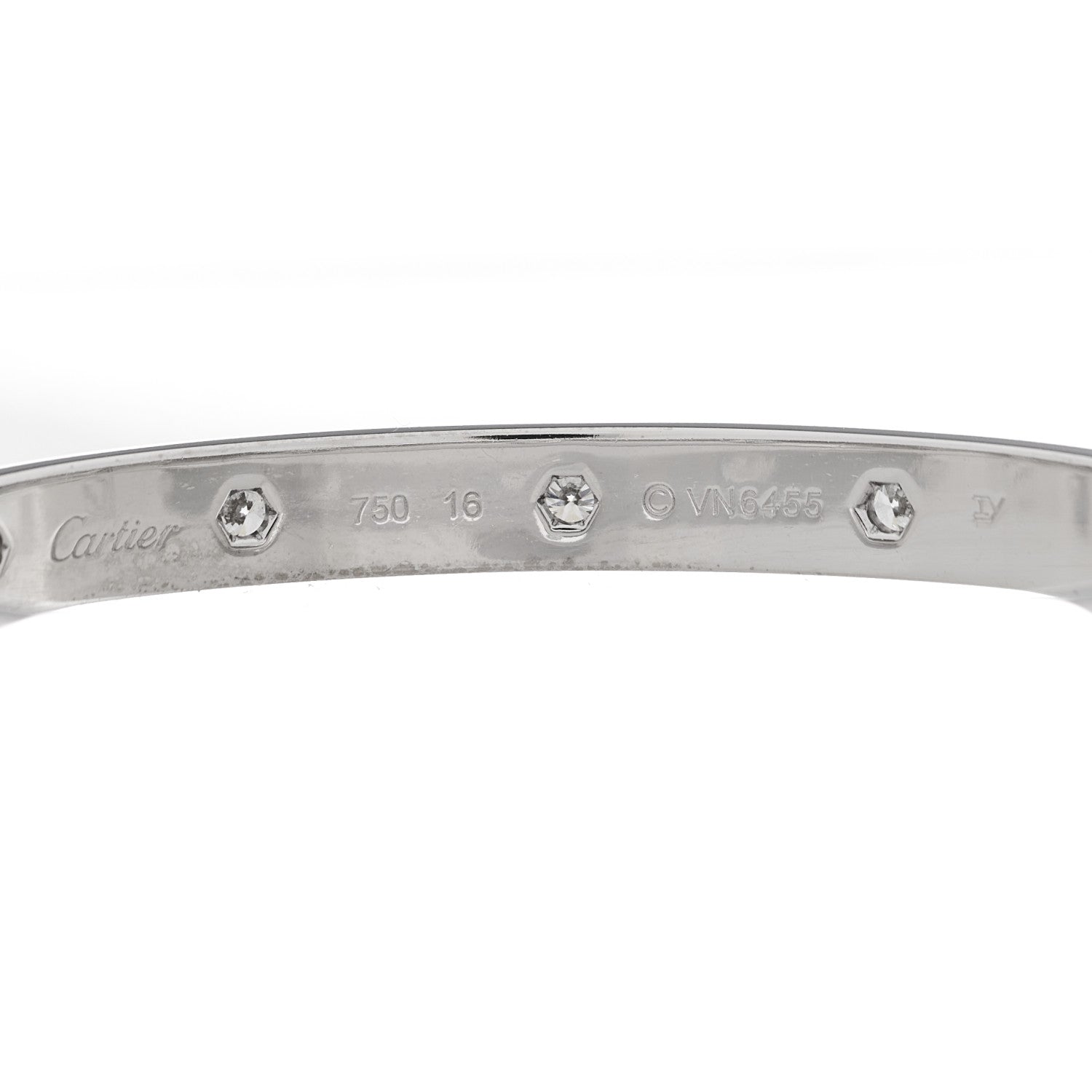 Cartier 18K White Gold 10 Diamond LOVE Bracelet 16 6 of 8