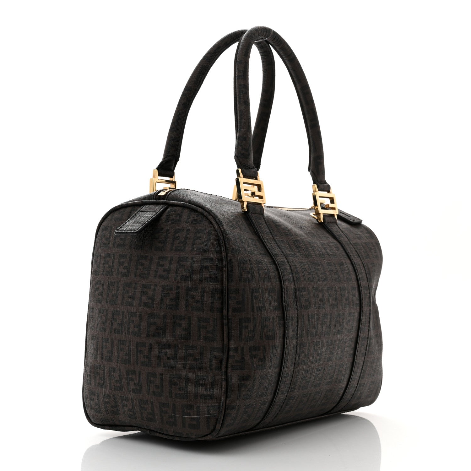 Fendi Zucchino Spalmati Forever Small Boston Moro Black 2 of 8