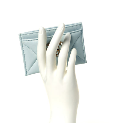 Chanel Lambskin Quilted Chanel 19 Card Holder Light Blue 8 of 9