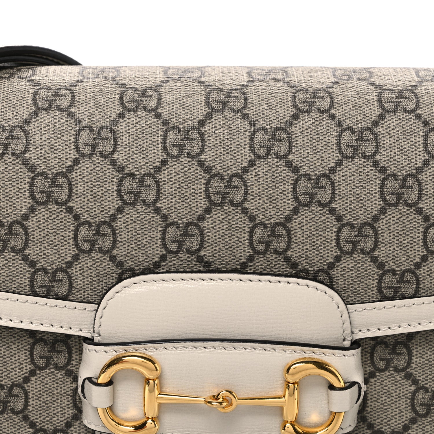 Gucci GG Supreme Monogram Horsebit 1955 Shoulder Bag Beige Mystic White 8 of 10