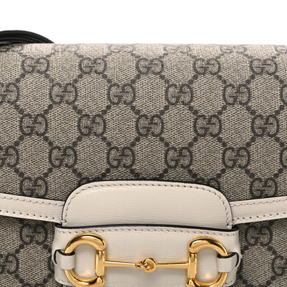 Gucci GG Supreme Monogram Horsebit 1955 Shoulder Bag Beige Mystic White 8 of 10
