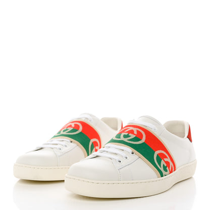 Gucci Calfskin Web Interlocking G Mens Ace Sneakers 9 White 3 of 9