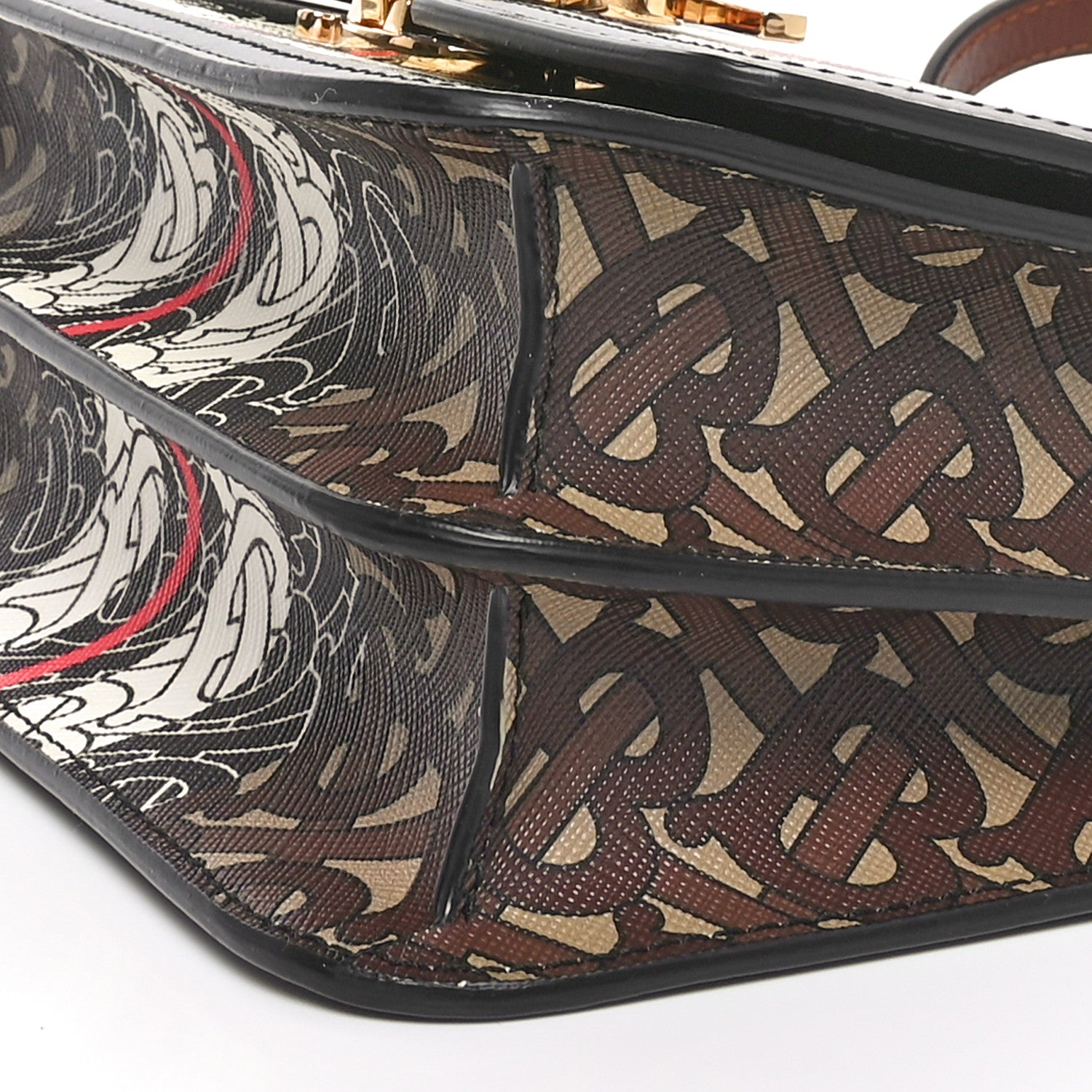 Burberry E-Canvas Monogram Stripe Small TB Bag Bridle Brown 9 of 9
