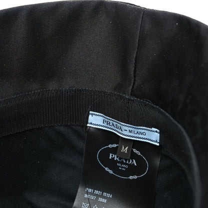 Prada Satin Crystal Metal Triangle Logo Womens Bucket Hat M Metal 8 of 8