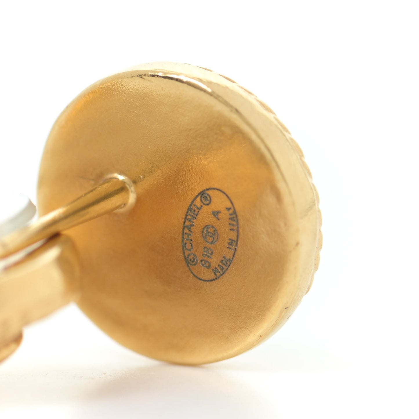 CC Button Earrings Gold