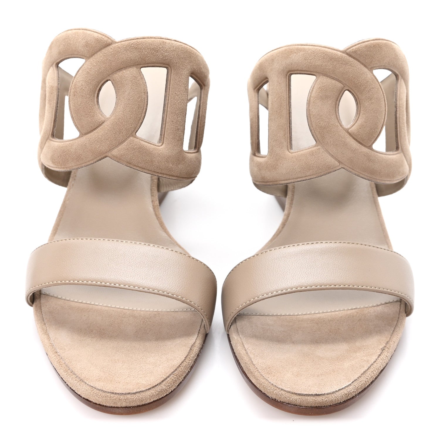 Hermes Suede Goatskin Nappa Bikini Sandals 38.5 Beige Sable 3 of 10