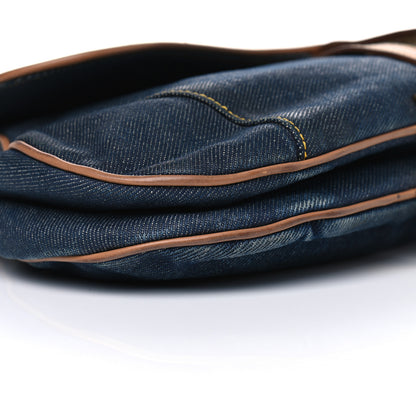 Christian Dior Denim Calfskin Saddle Bag Blue 5 of 8