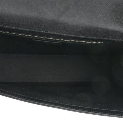 Saint Laurent Grain de Poudre Matelasse Studded Large Monogram Satchel Black 5 of 14