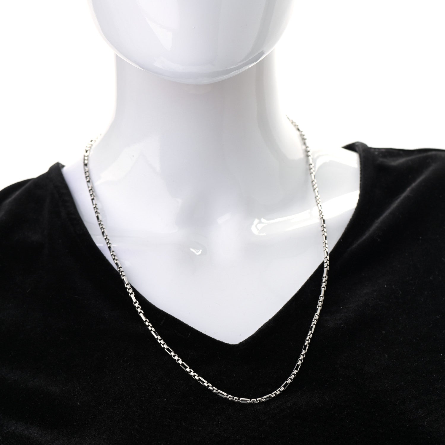 David Yurman Sterling Silver 3mm Open Station Box Chain Necklace 24" 2 of 5