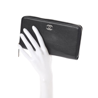 Chanel Caviar Sevruga Zip Around Wallet Black 2 of 9
