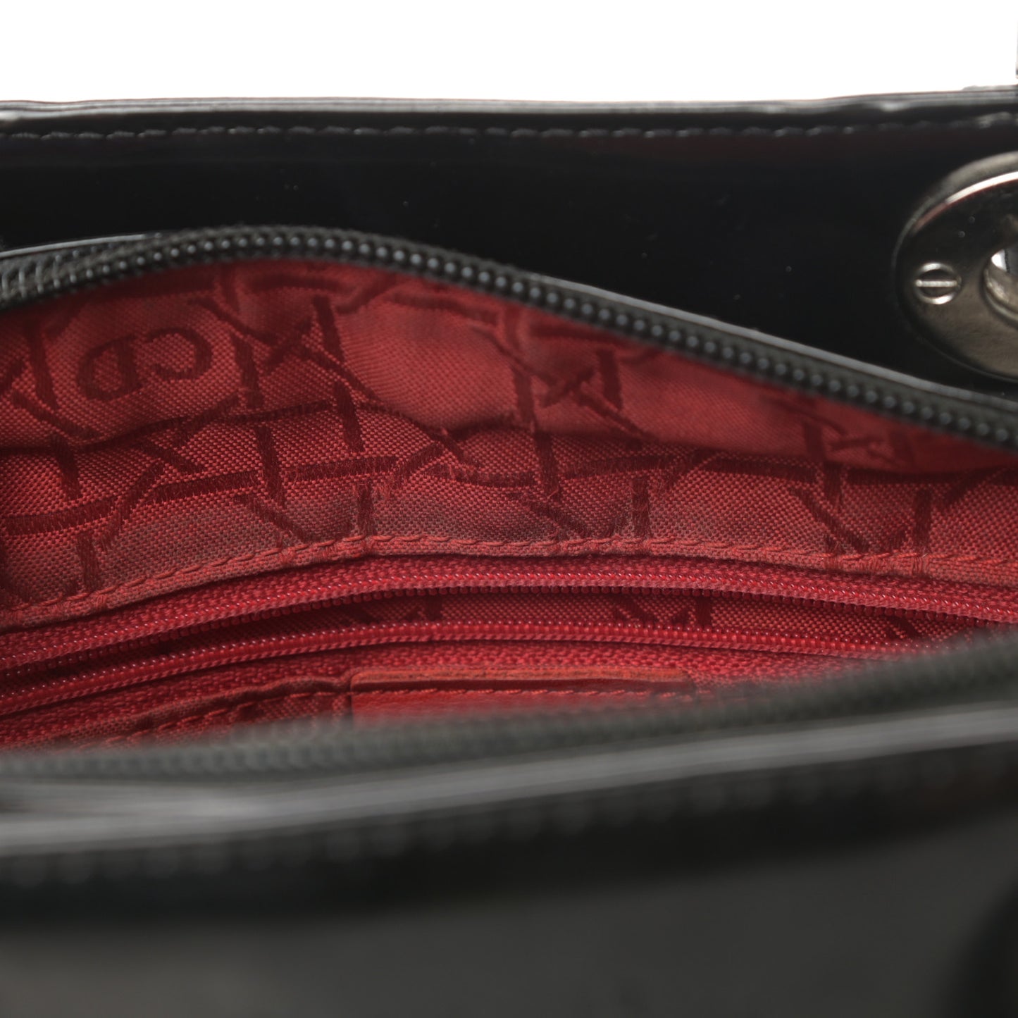 Glazed Calfskin Medium Lady Dior Black