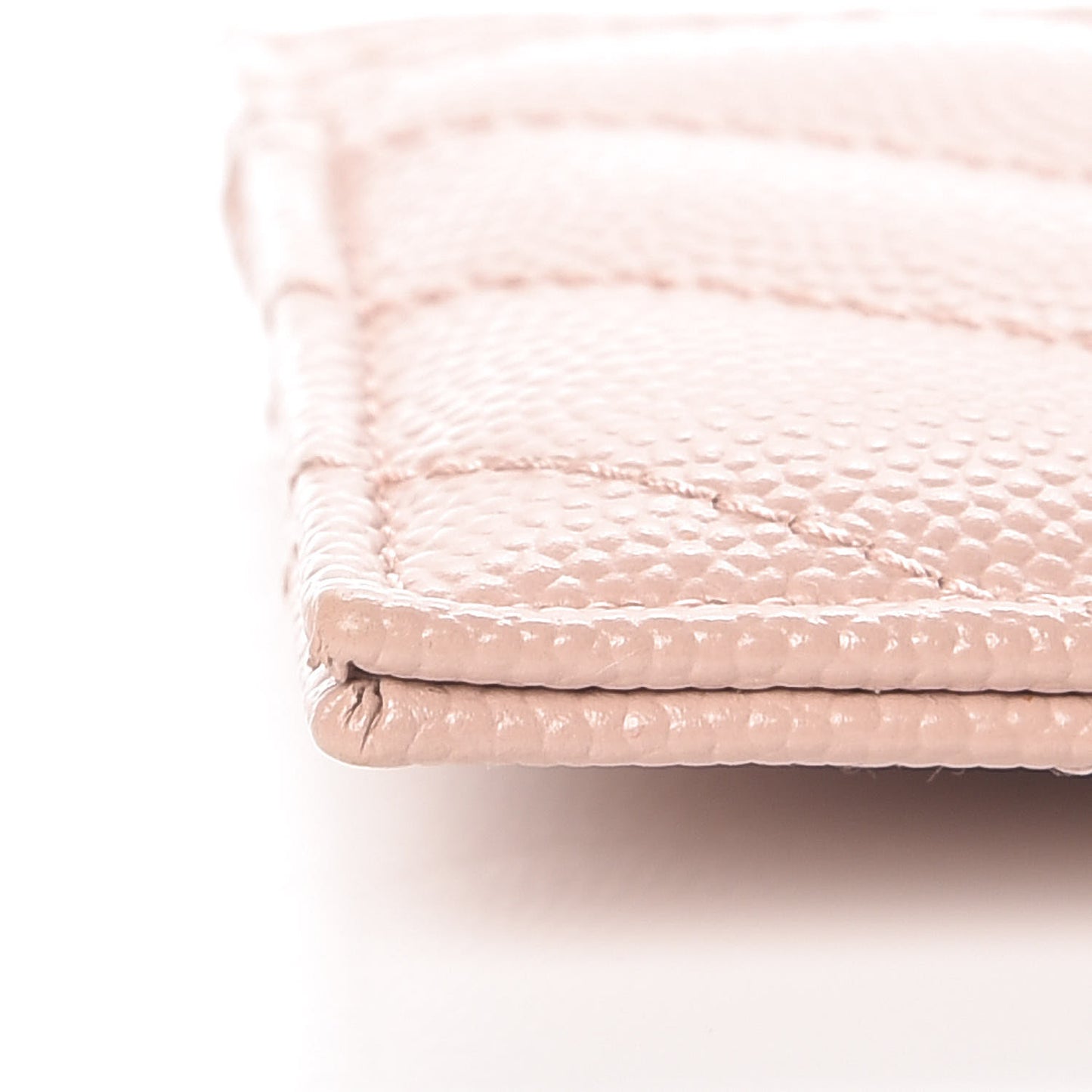 Grain De Poudre Matelasse Chevron Monogram Credit Card Case Pale Pink