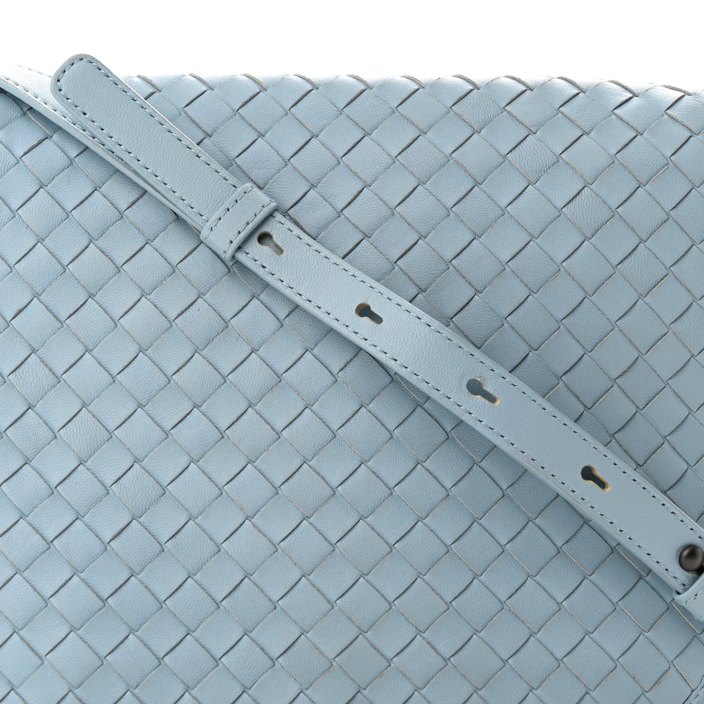 Nappa Intrecciato Flap Crossbody Light Blue