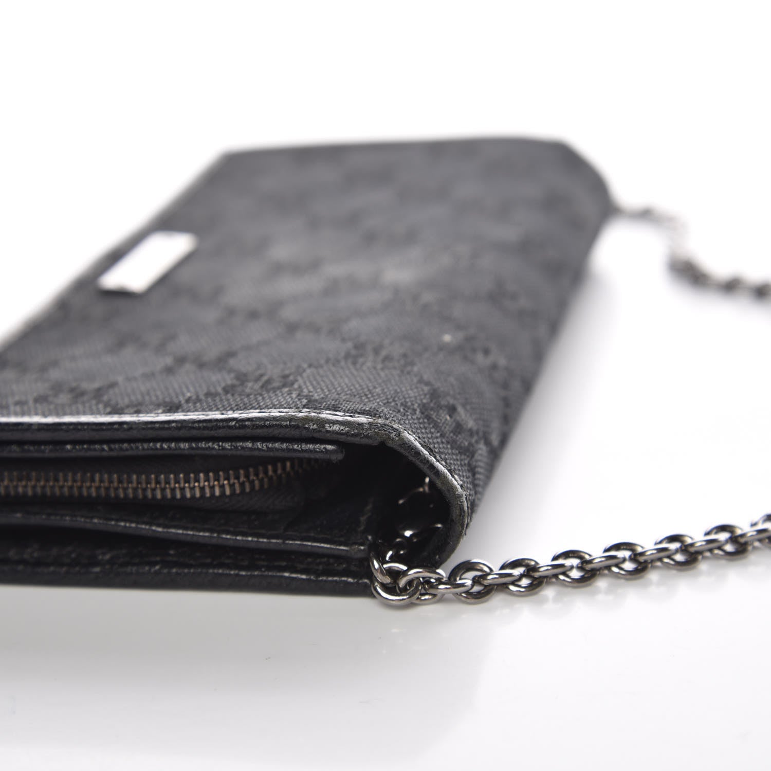 Gucci Monogram Metal Bar Chain Wallet Black 15 of 19