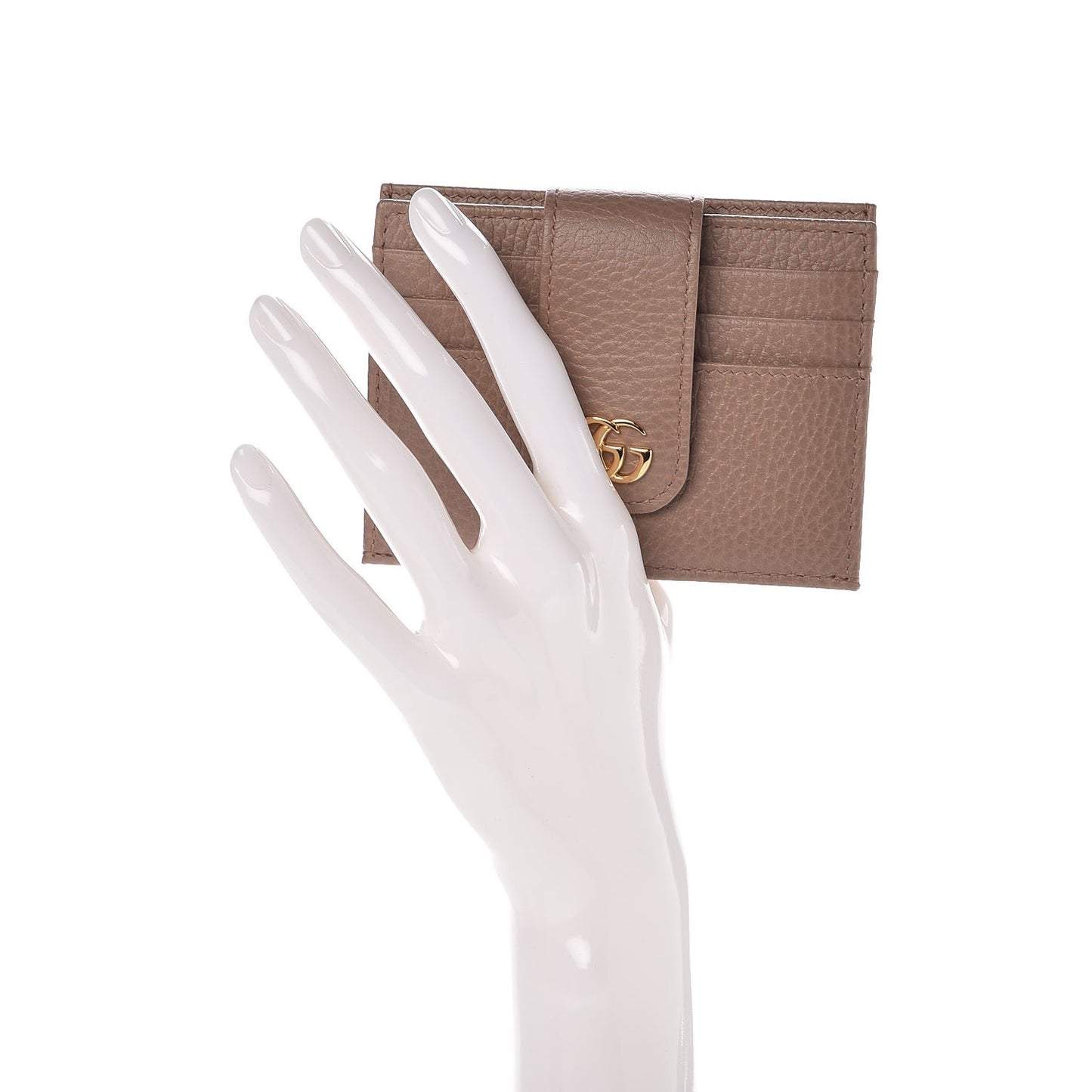 Dollar Calfskin GG Marmont Card Case Porcelain Rose