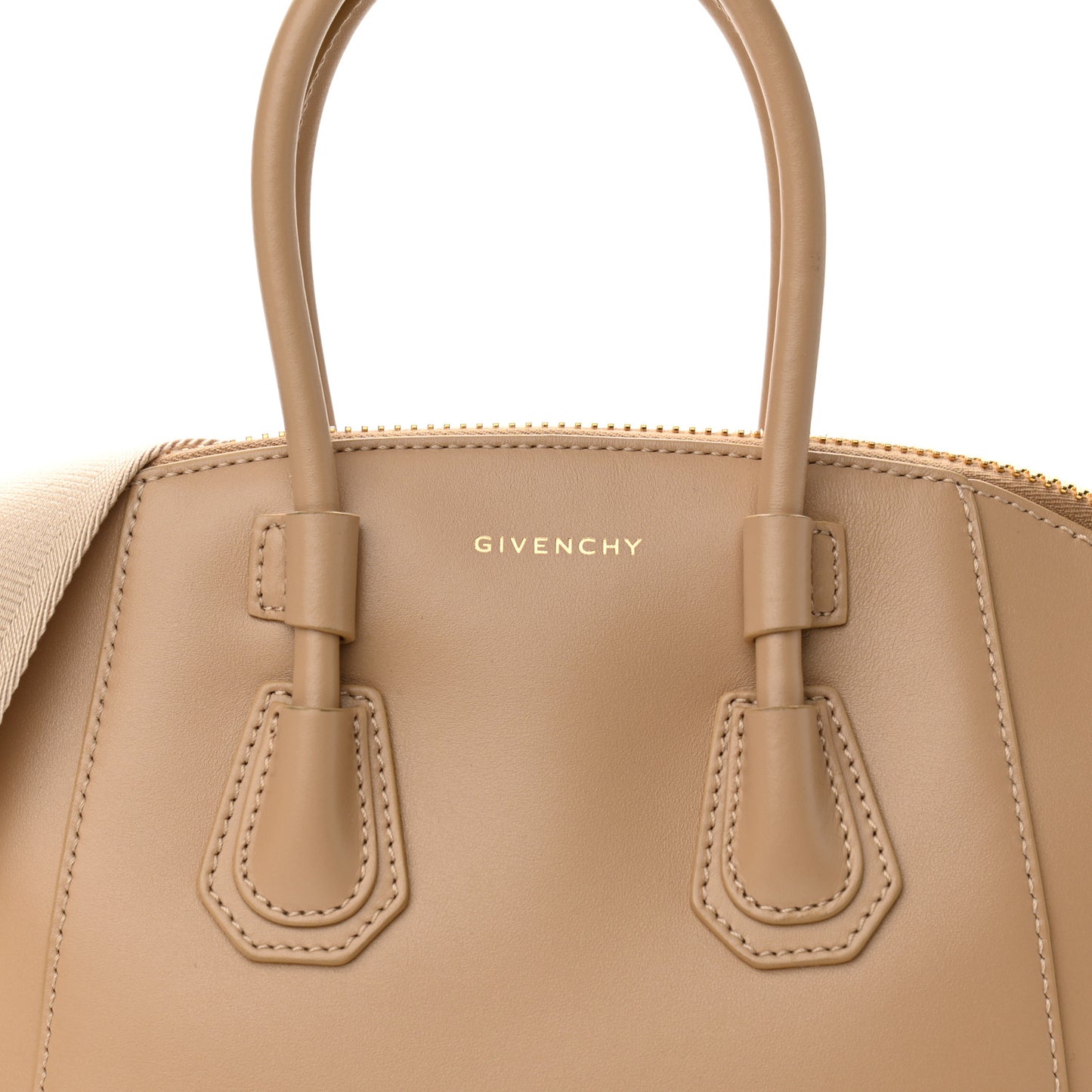Box Calfskin Mini Sport Antigona Top Handle Bag Beige Cappuccino