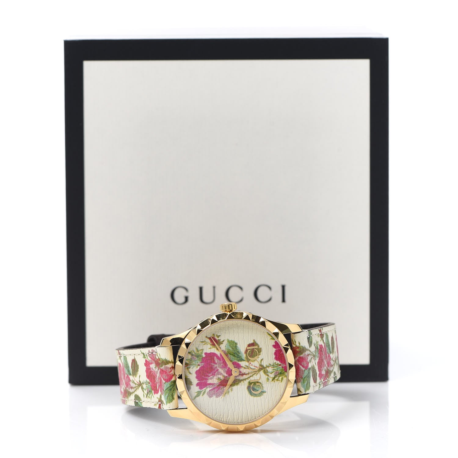 Gucci Stainless Steel Calfskin 38mm G-Timeless Floral Quartz Watch Ivory 5 of 5