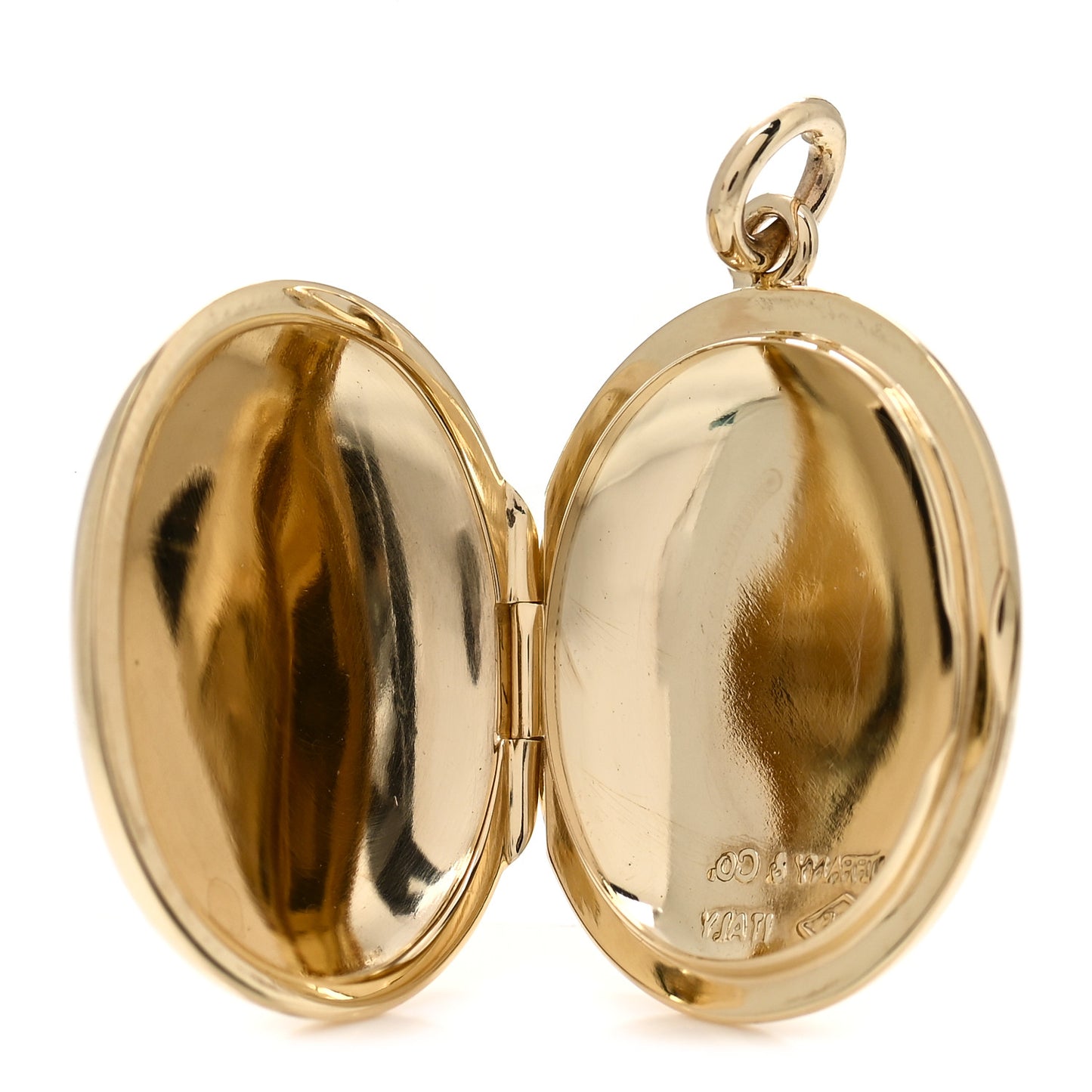 14K Yellow Gold Large Oval Locket Pendant