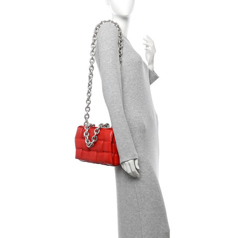 Lambskin Maxi Intreccio Padded Chain Cassette Crossbody Bag Nail Polish