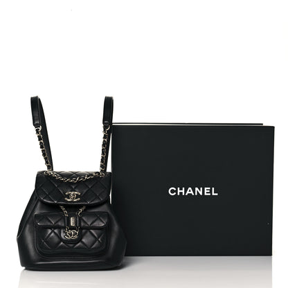 Chanel Lambskin Quilted Small Duma Drawstring Backpack Black 13 of 13