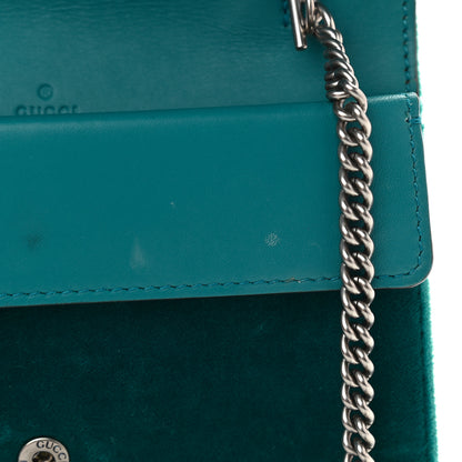 Gucci Velvet Super Mini Dionysus Shoulder Bag Pavone Cyan 9 of 9