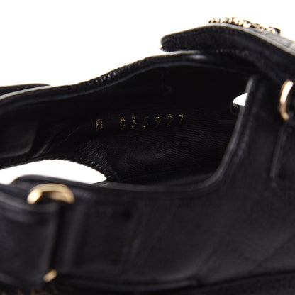 Chanel Grained Calfskin Velcro Dad Sandals 38 Black 8 of 17