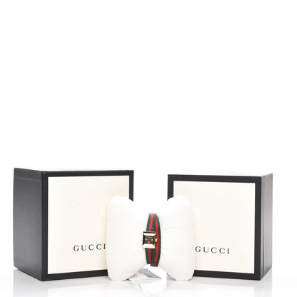 Gucci Stainless Steel Nylon 14mm Web G-Frame Square Double Wrap Quartz Watch Green 8 of 8