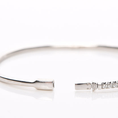Tiffany 18K White Gold Diamond Metro Hinged Bangle Small 6 of 7