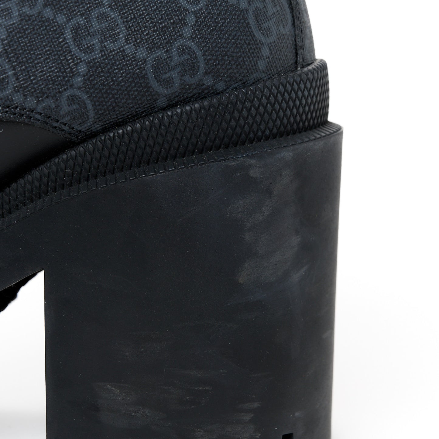 Apollo Calfskin GG Supreme Nappa Samoa Quilted Lace Up Ankle Boots 37 Black