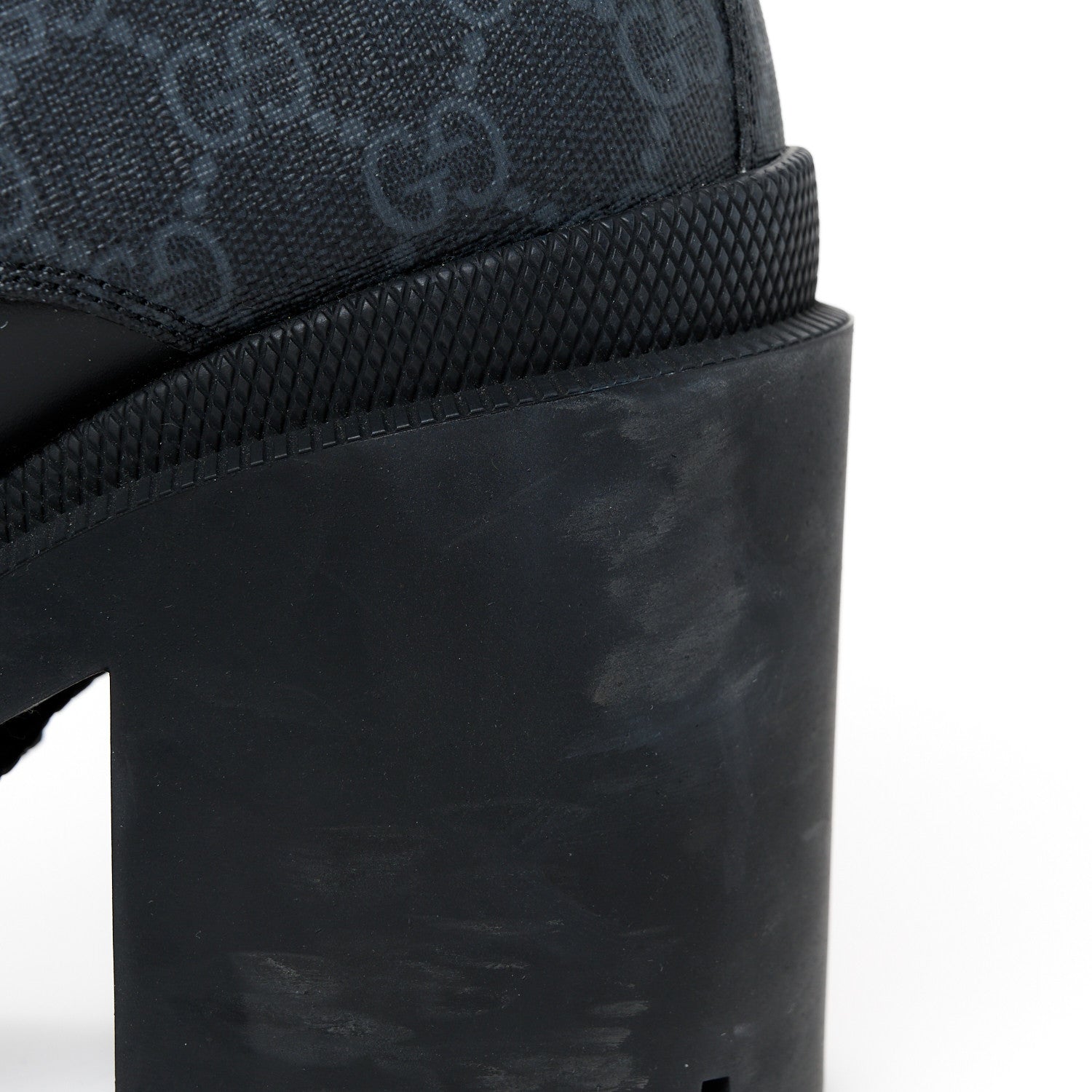 Gucci Apollo Calfskin GG Supreme Nappa Samoa Quilted Lace Up Ankle Boots 37 Black 10 of 11