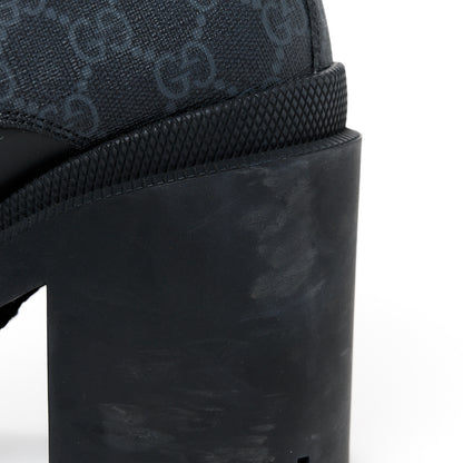 Gucci Apollo Calfskin GG Supreme Nappa Samoa Quilted Lace Up Ankle Boots 37 Black 10 of 11