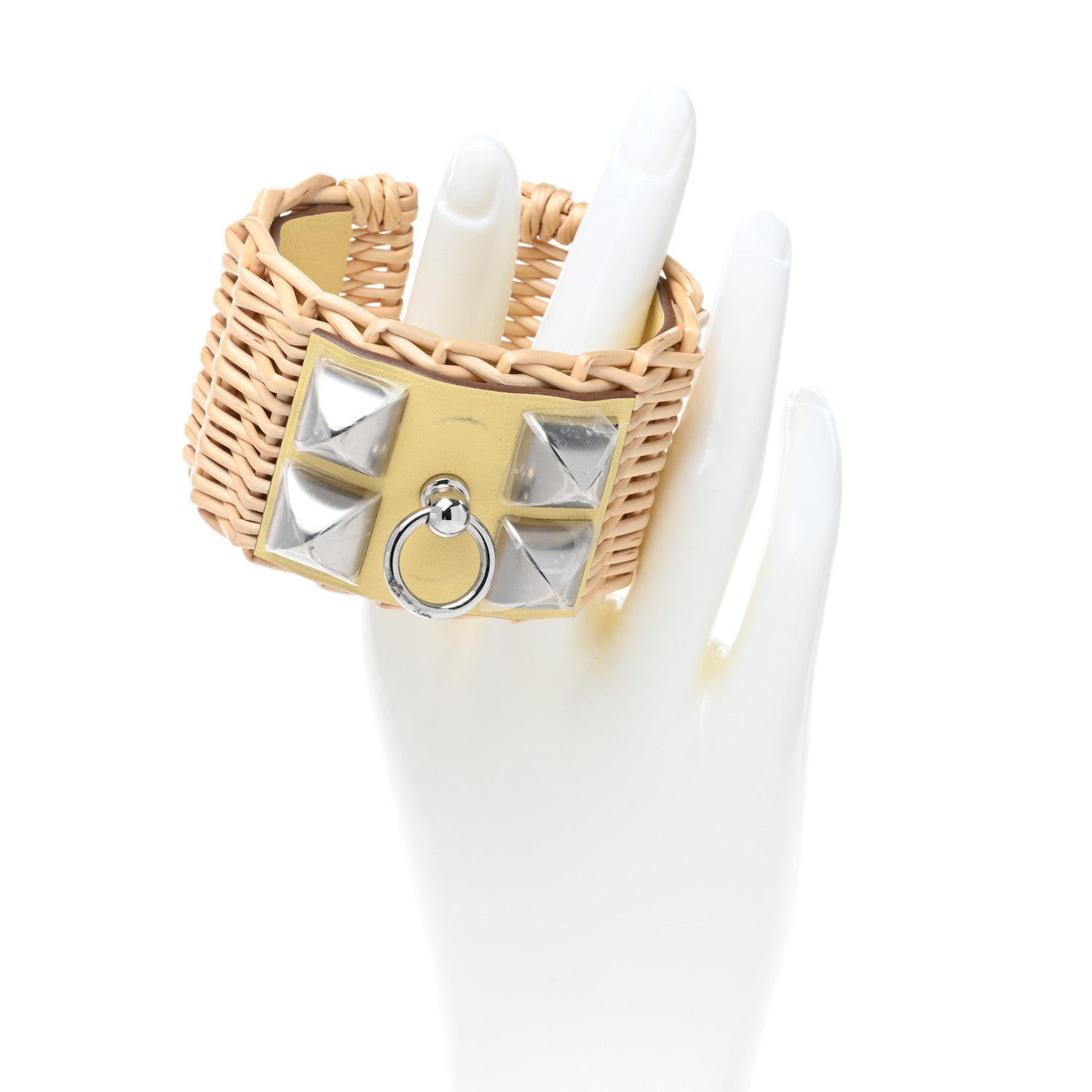 Hermes Wicker Swift Medor Picnic Cuff Bracelet T2 Nata 2 of 5