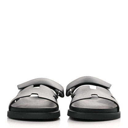 Hermes Calfskin Womens Chypre Sandals 39 Black 2 of 9