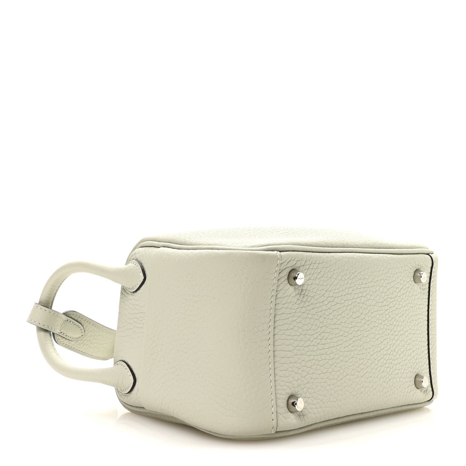 Hermes Taurillon Clemence Mini Lindy 20 Gris Neve 4 of 11