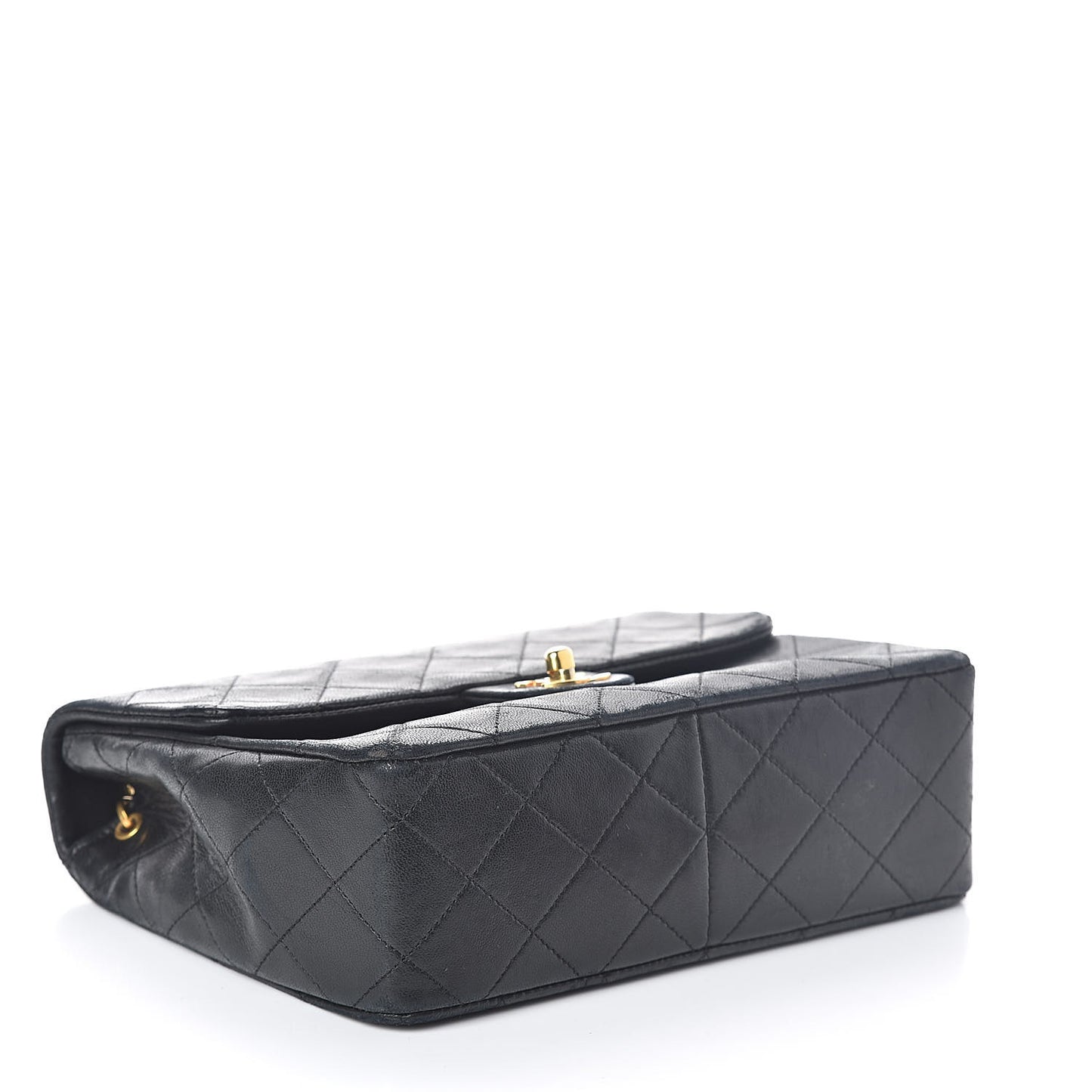 Lambskin Quilted Mini Square Flap Bag Black