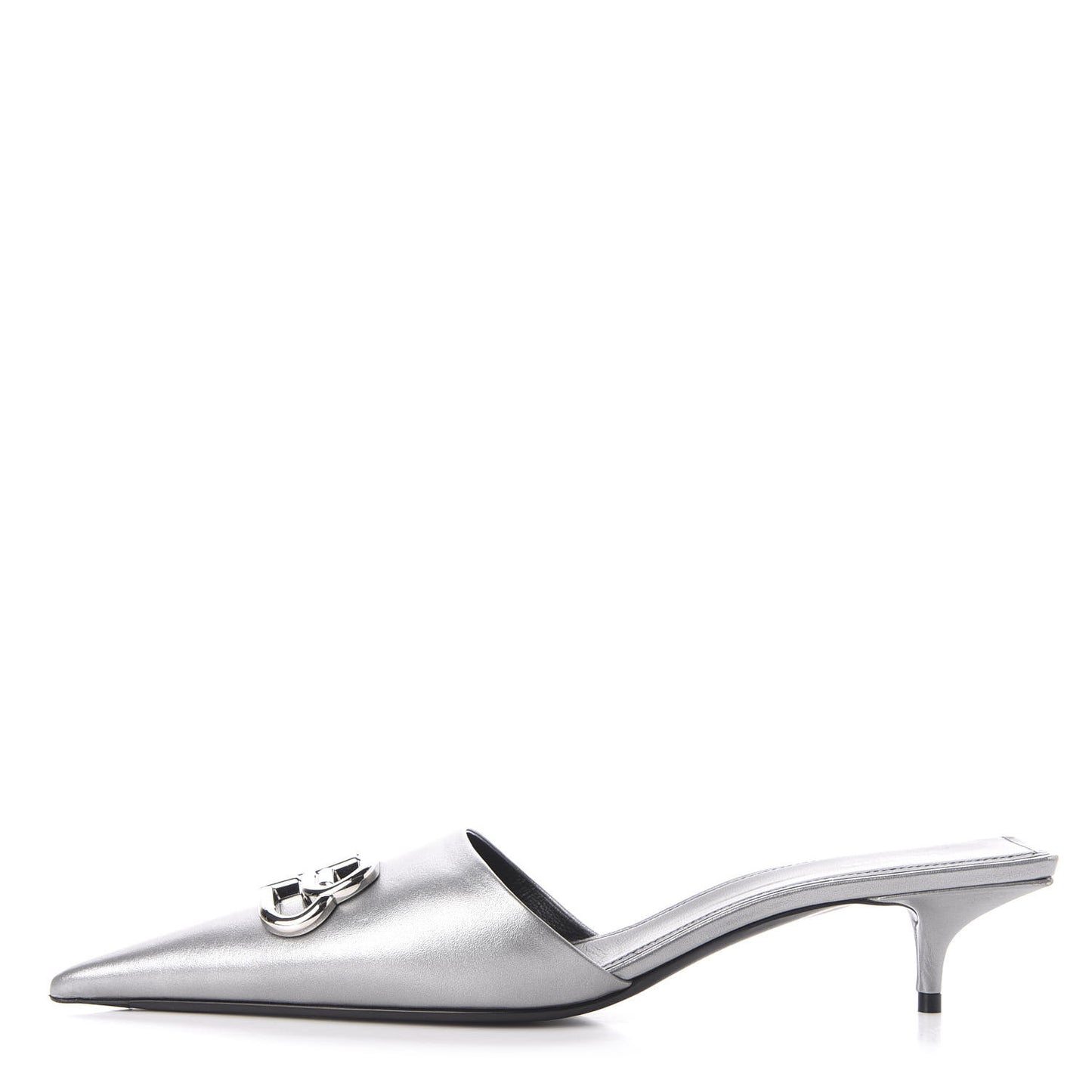 Calfskin BB Pointy Toe Mule 10 Gray