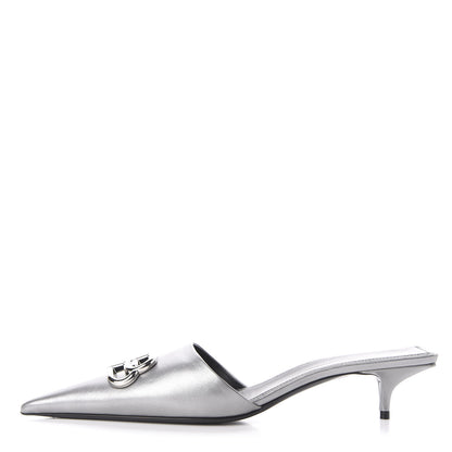 Balenciaga Calfskin BB Pointy Toe Mule 10 Gray 1 of 11