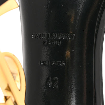 Saint Laurent Patent Calfskin Opyum 110 Sandals 42 Black Gold 6 of 9
