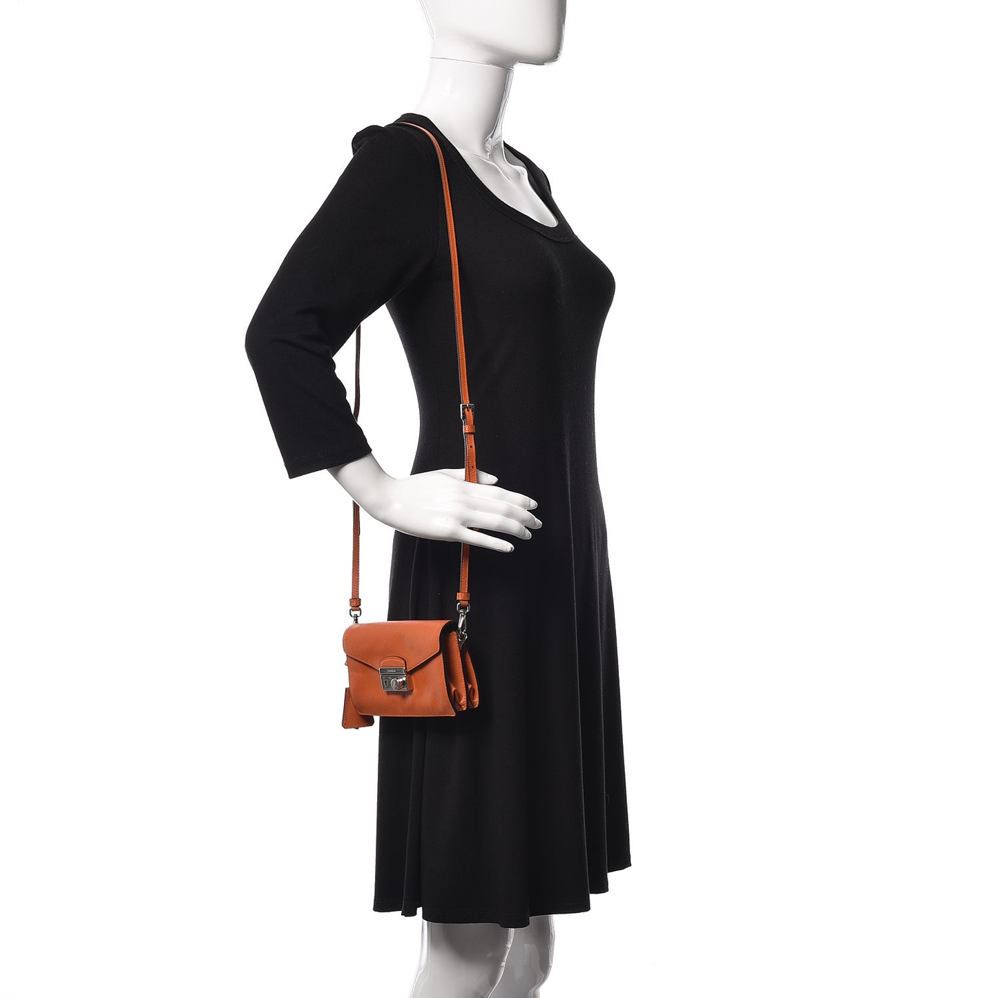 Saffiano Lux Mini Sound Crossbody Bag Papaya