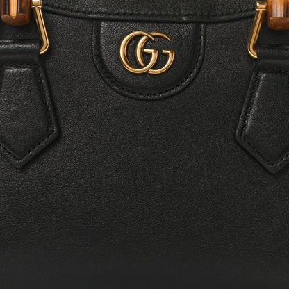 Gucci Wonka Grain Calfskin Mini Diana Tote Bag Black Yellow Fluo 7 of 13