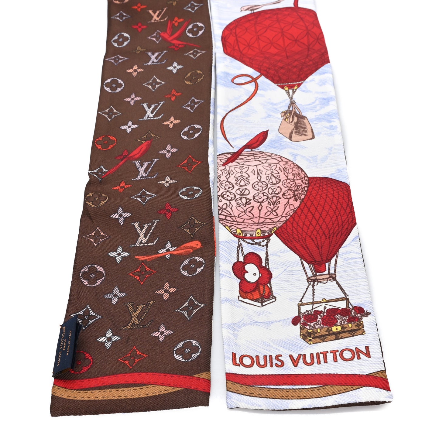 Silk Monogram Up And Away Bandeau Red