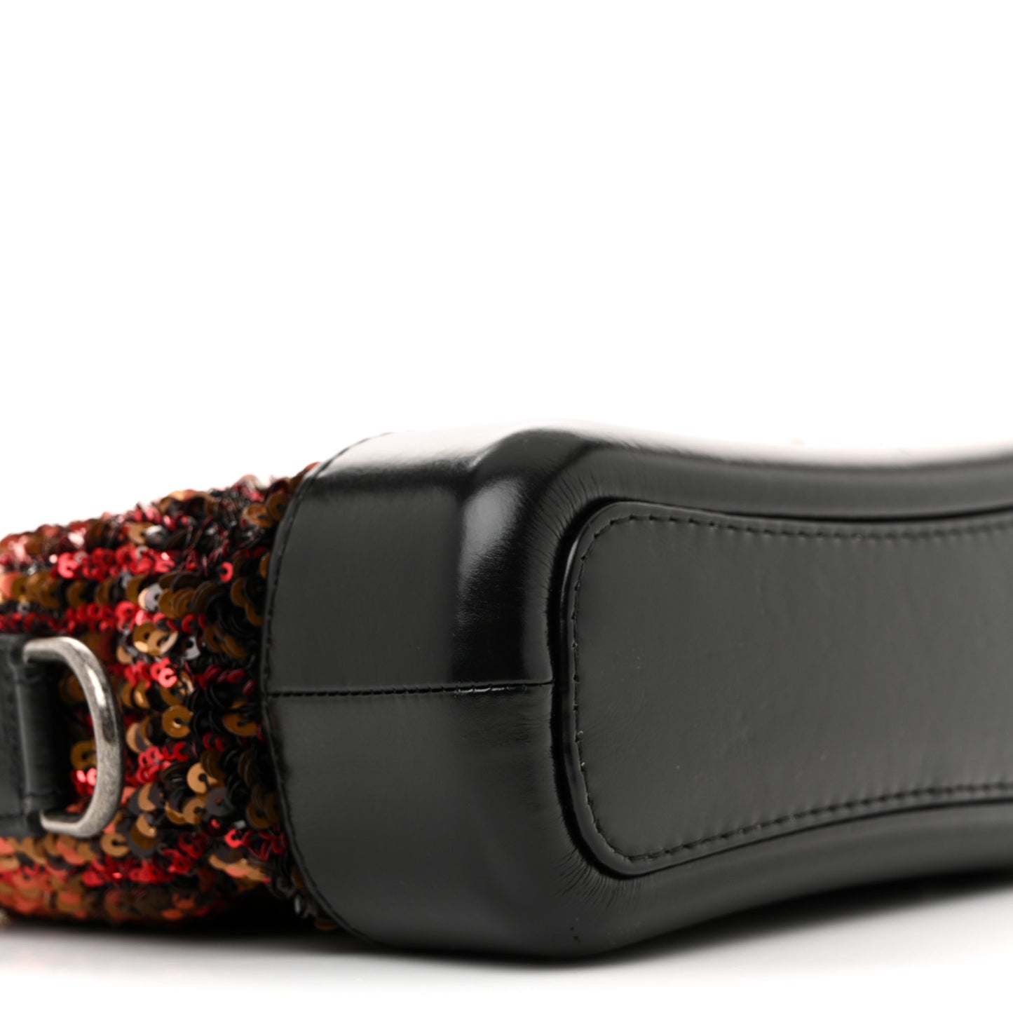 Sequin Calfskin Small Gabrielle Hobo Red Black