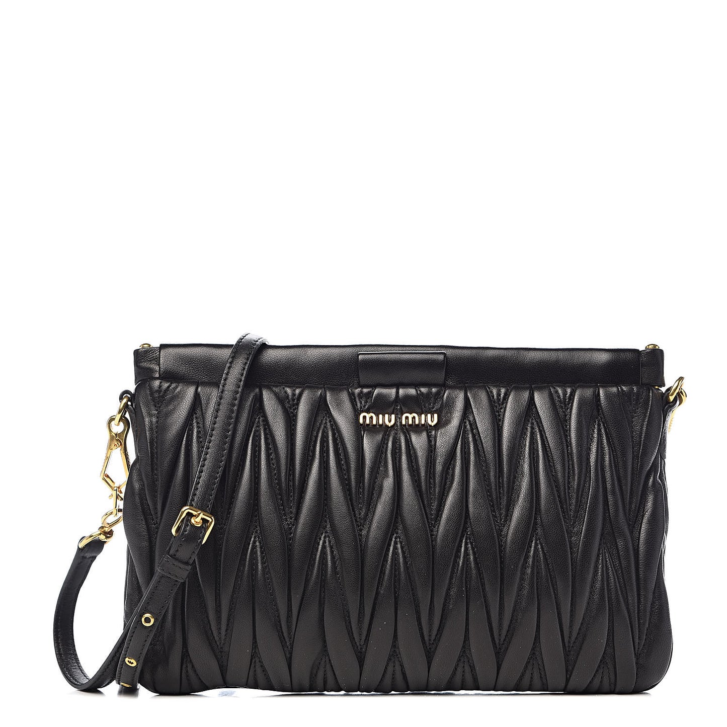 Nappa Matelasse Crossbody Clutch Black
